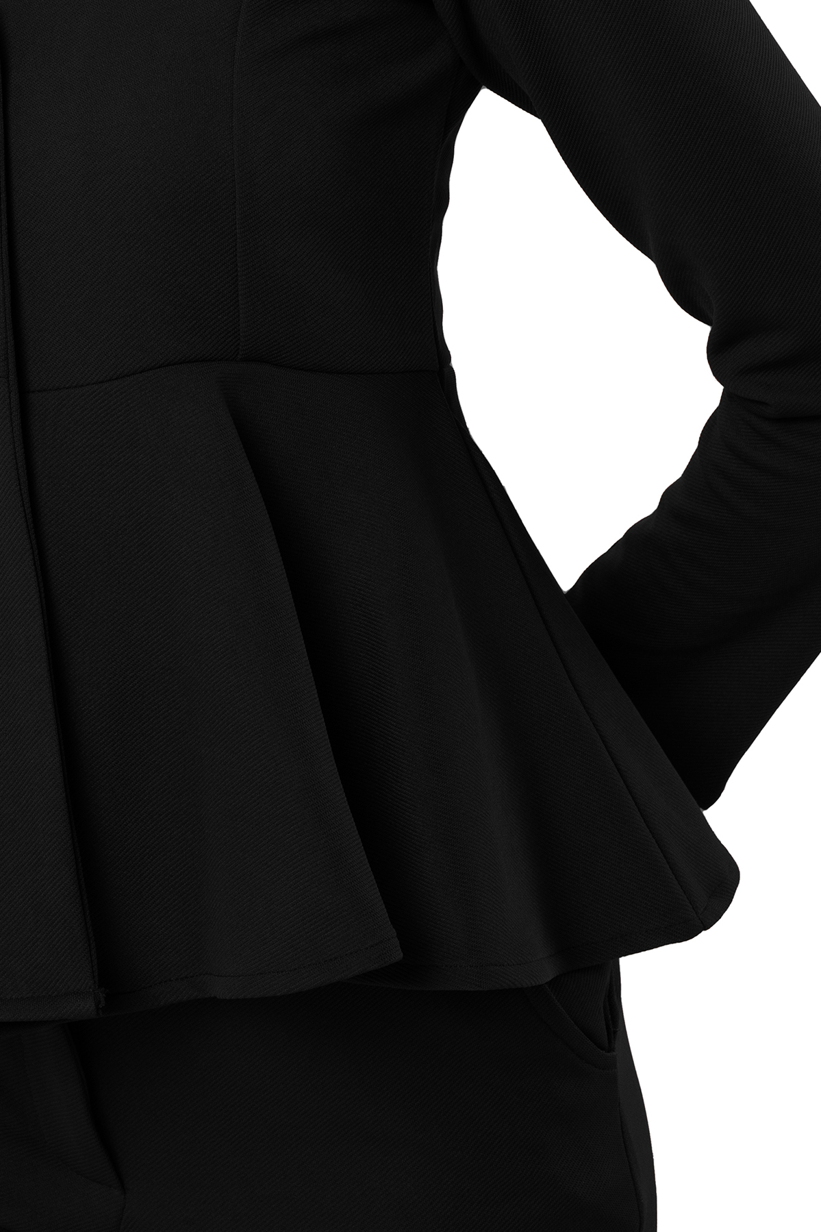 Black Peplum Top With Flared Pants 5