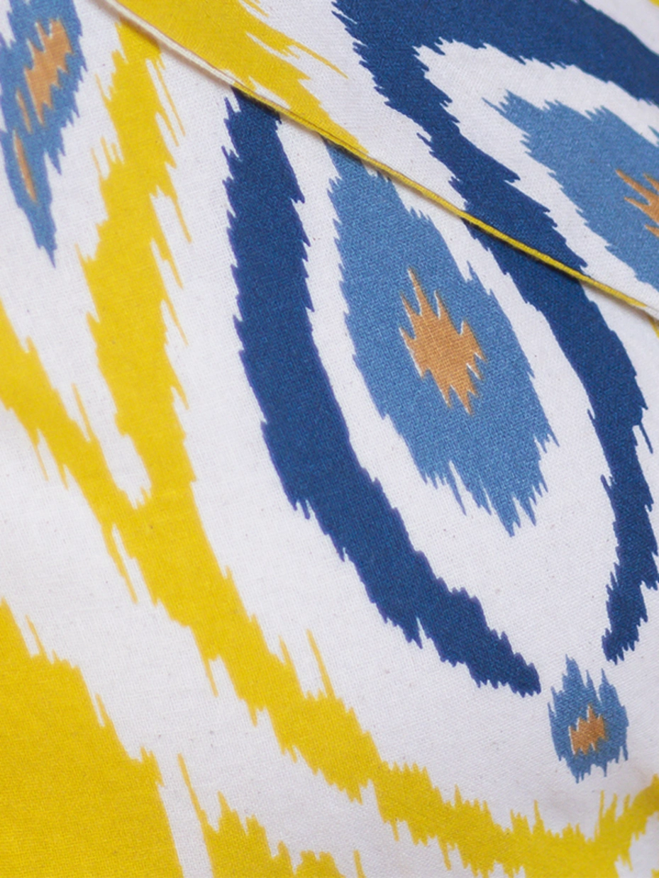 Yellow Ikat Cotton Long Shrug 7