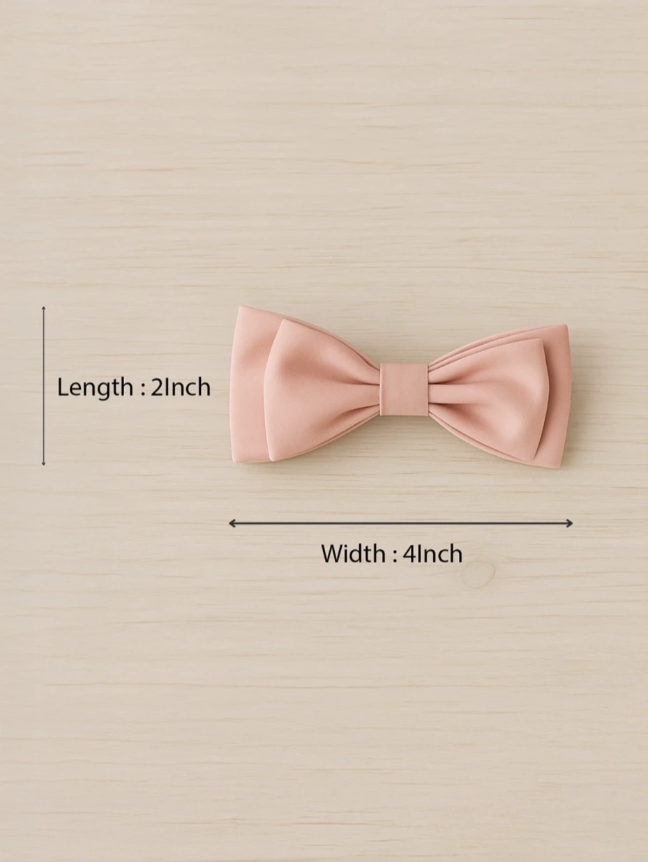 Pink Satin Double Bow Hair Clip 2
