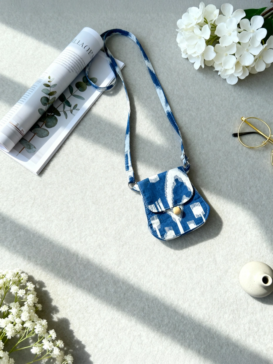 Black Ikat Cotton Peplum Top