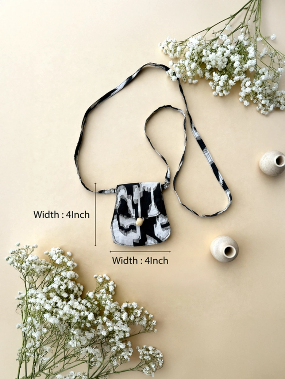 Black cotton mini sling bag - Zlaata 4