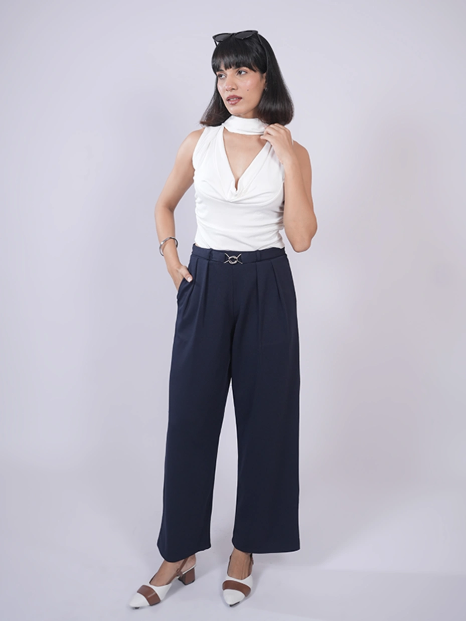 Navy Blue Straight Pants 1