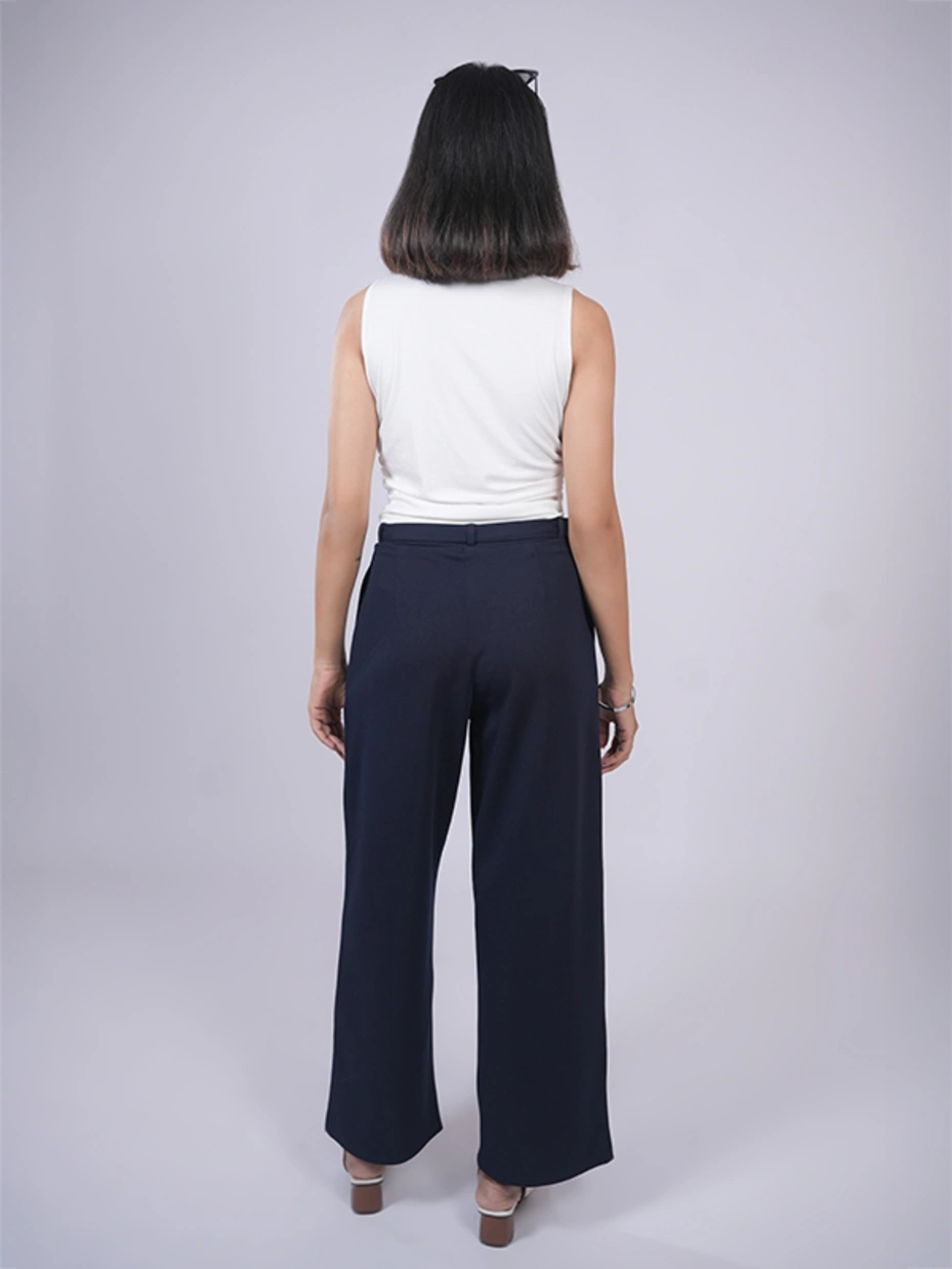 Navy Blue Straight Pants 4
