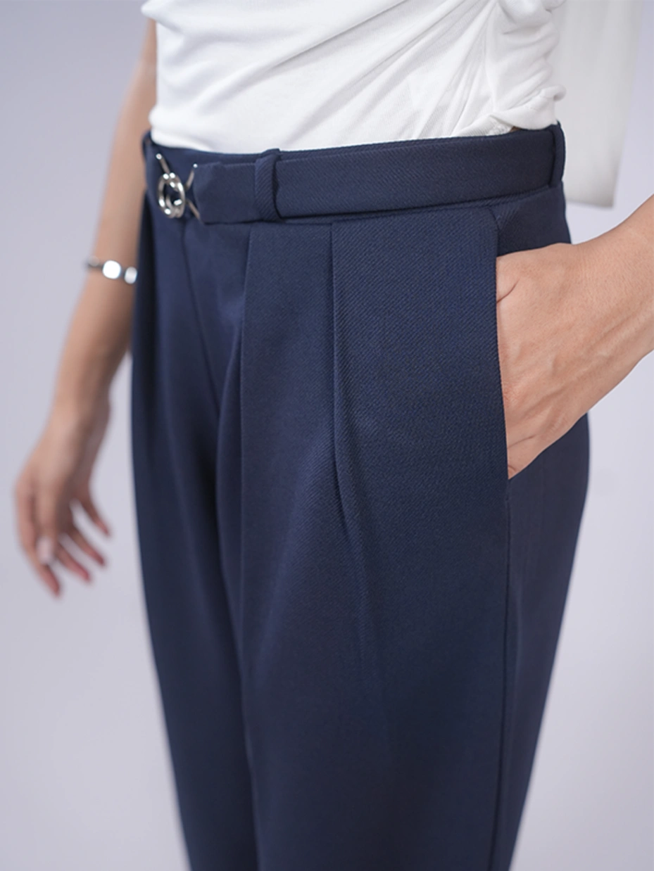 Navy Blue Straight Pants 6
