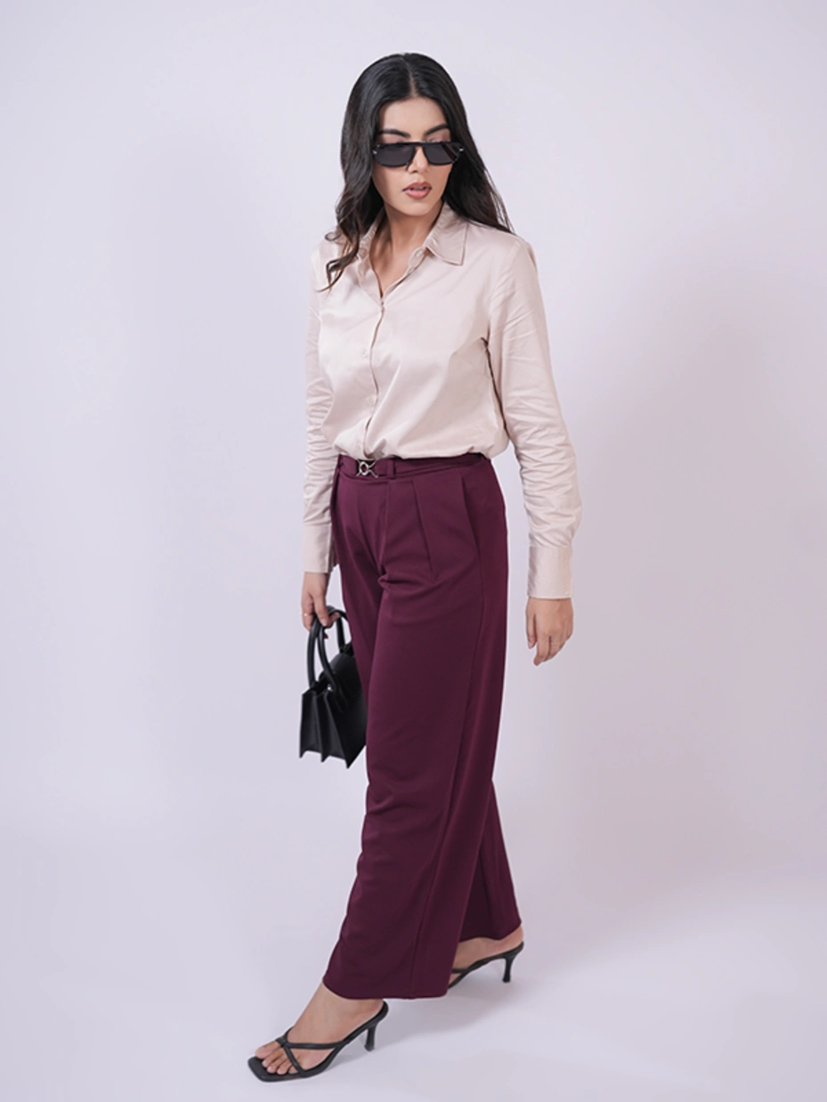 Maroon Straight Pants 2