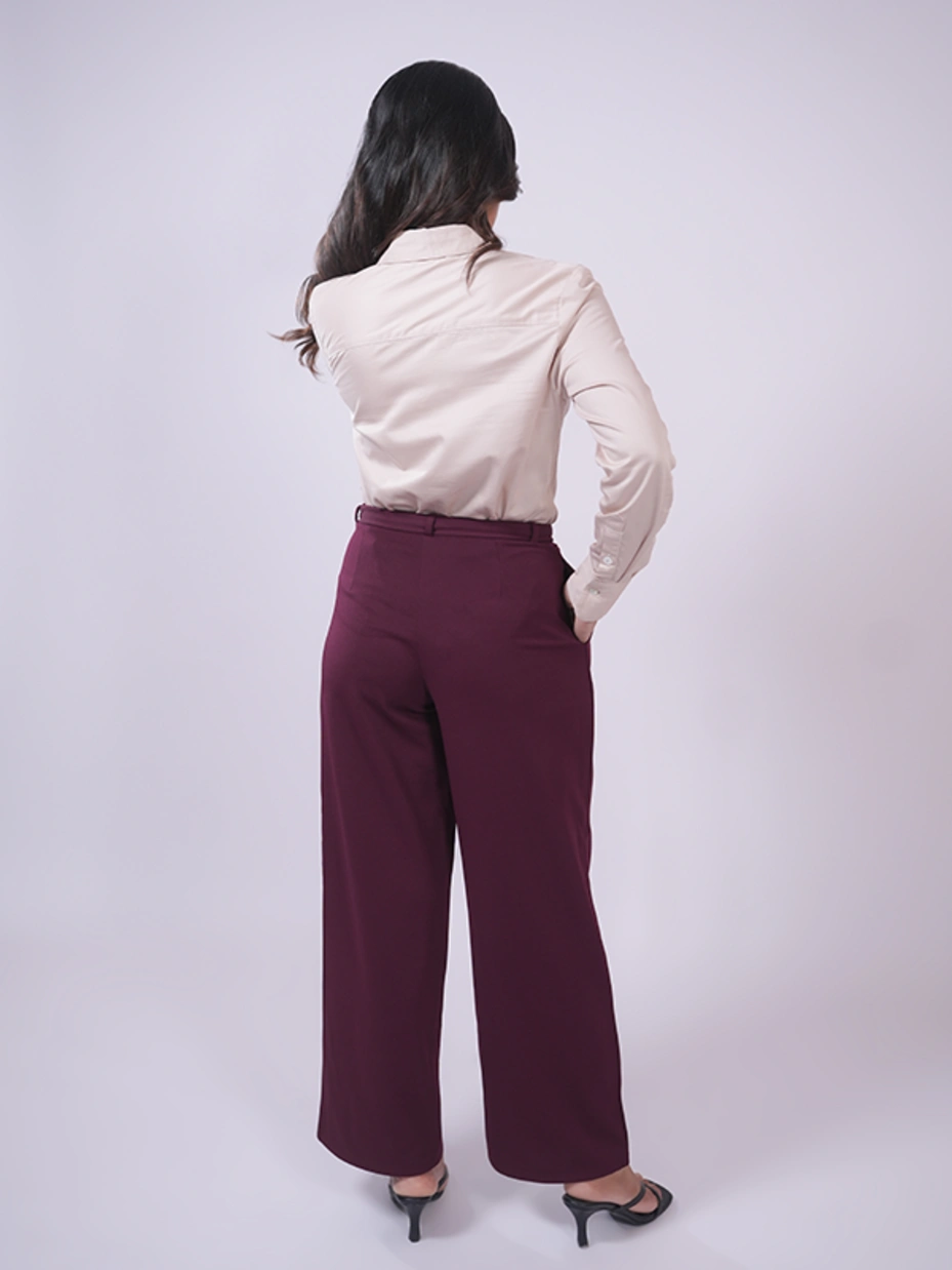Maroon Straight Pants 3