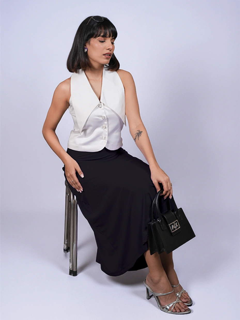 White Chelsea Collar Formal Waistcoat 1