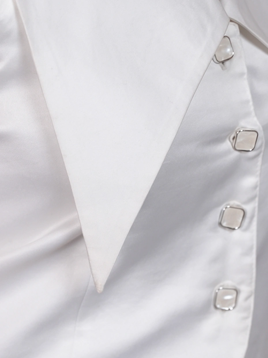 White Chelsea Collar Formal Waistcoat 7