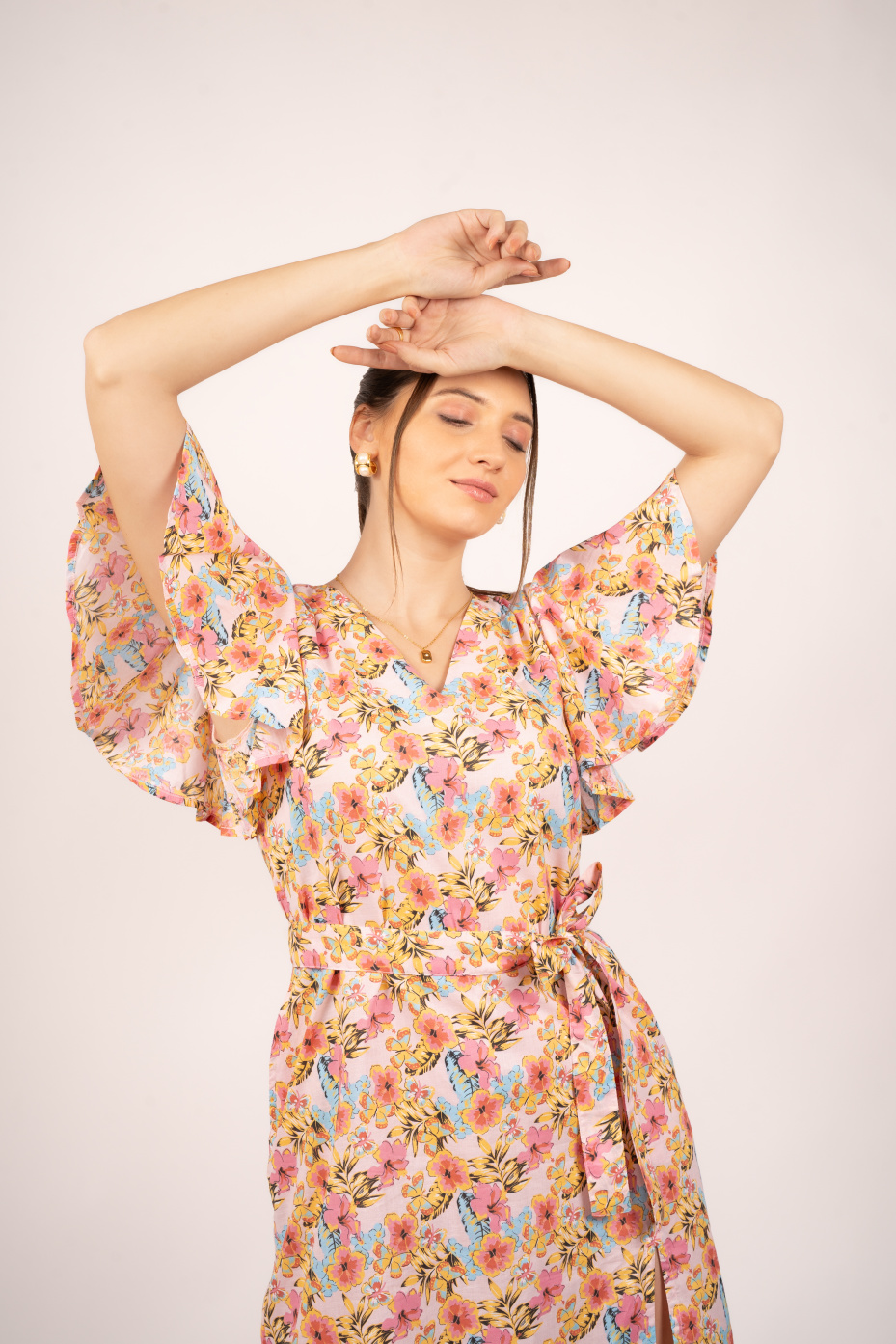 Pink Penelope Floral Print Cotton Dress 2