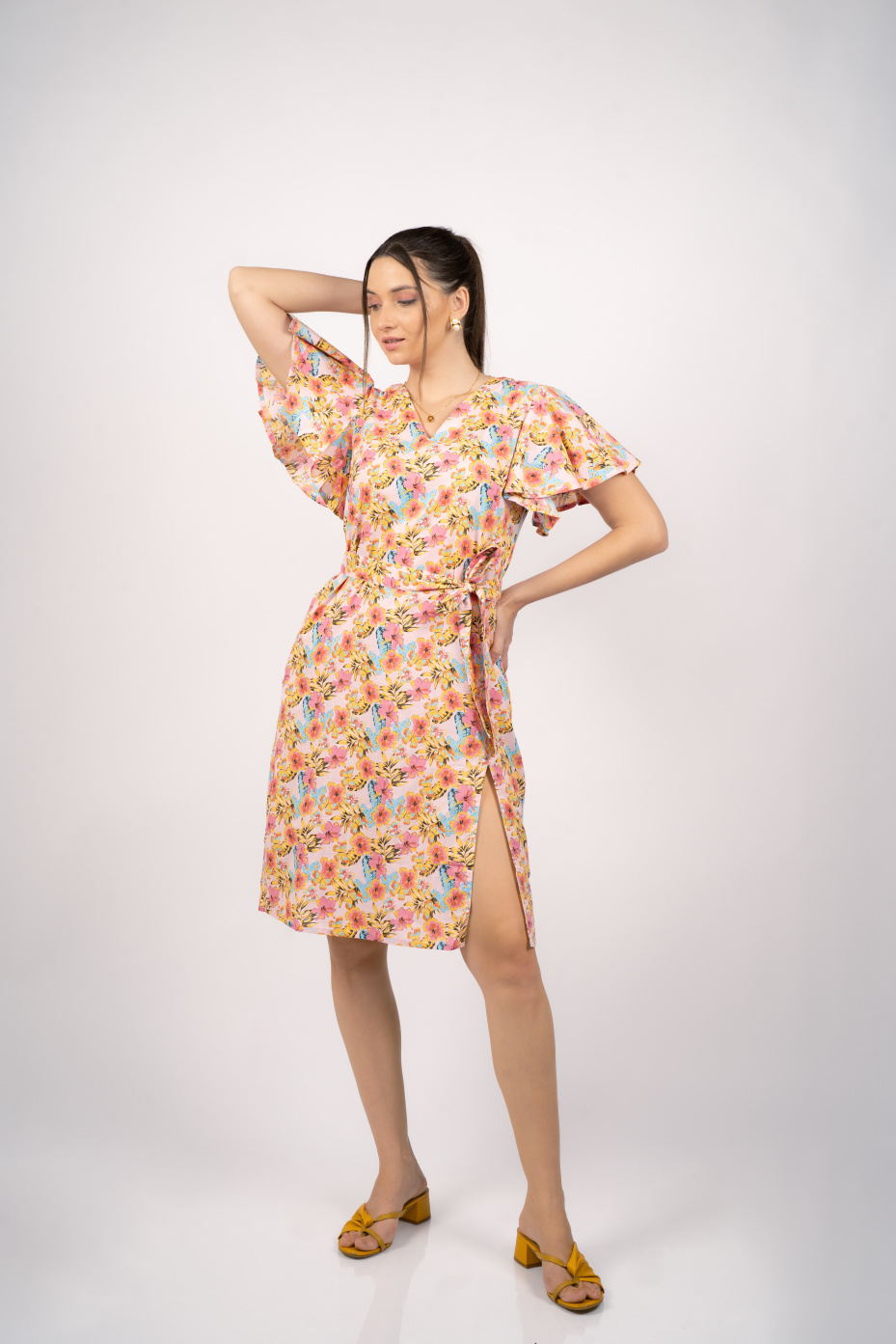 Pink Penelope Floral Print Cotton Dress 6