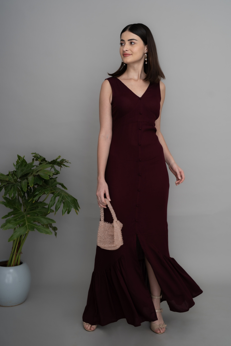 Blue Cotton Fit And Flare Dress