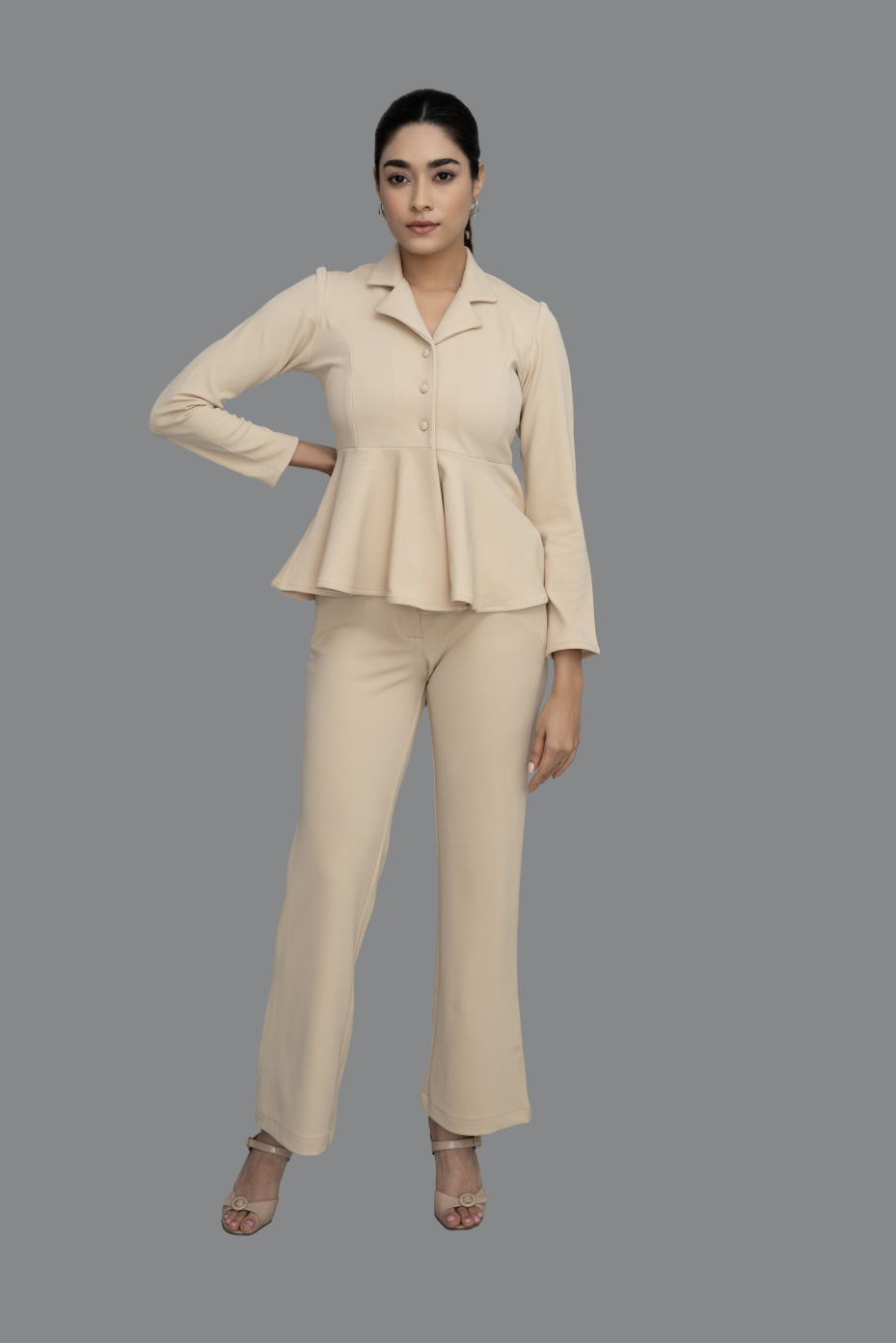 Green Blazer And Trouser Formal Co-Ord Set For Work