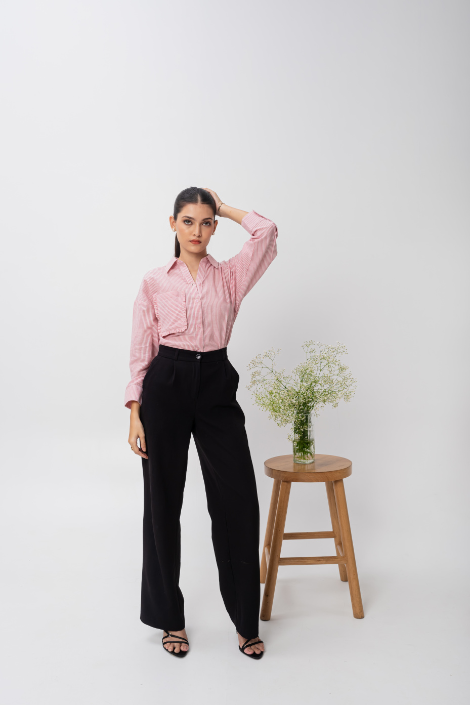 Black High Waist Formal Trousers 