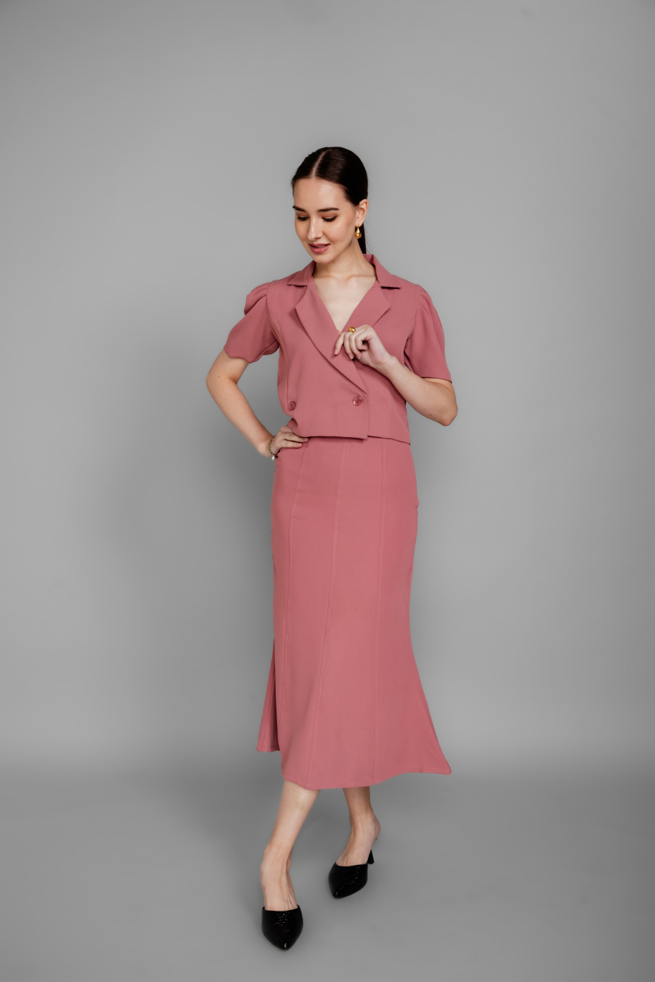 Blue Fit and Flare Formal Dress
