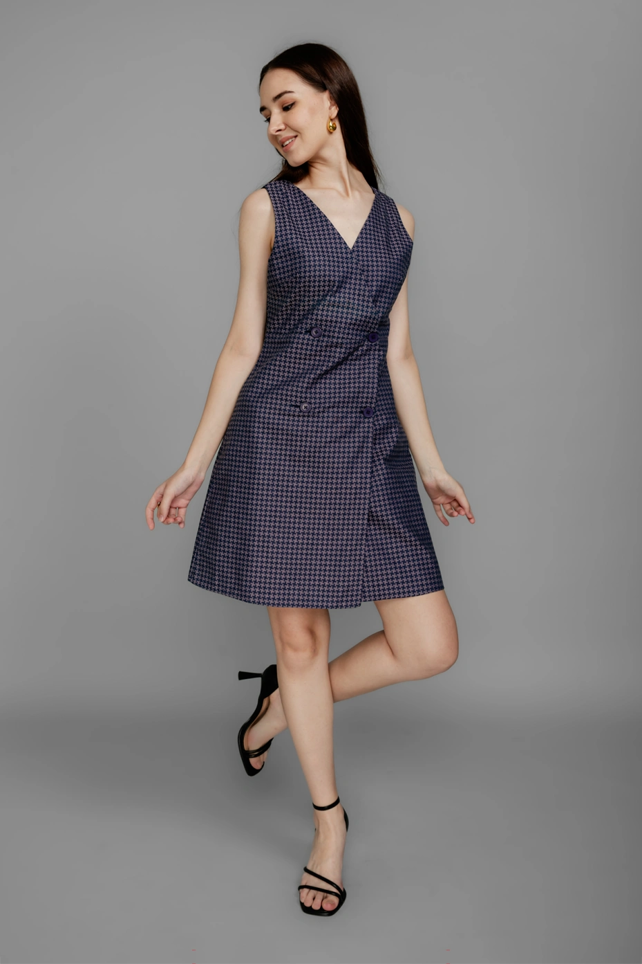 Violet Cotton A-line Formal Dress