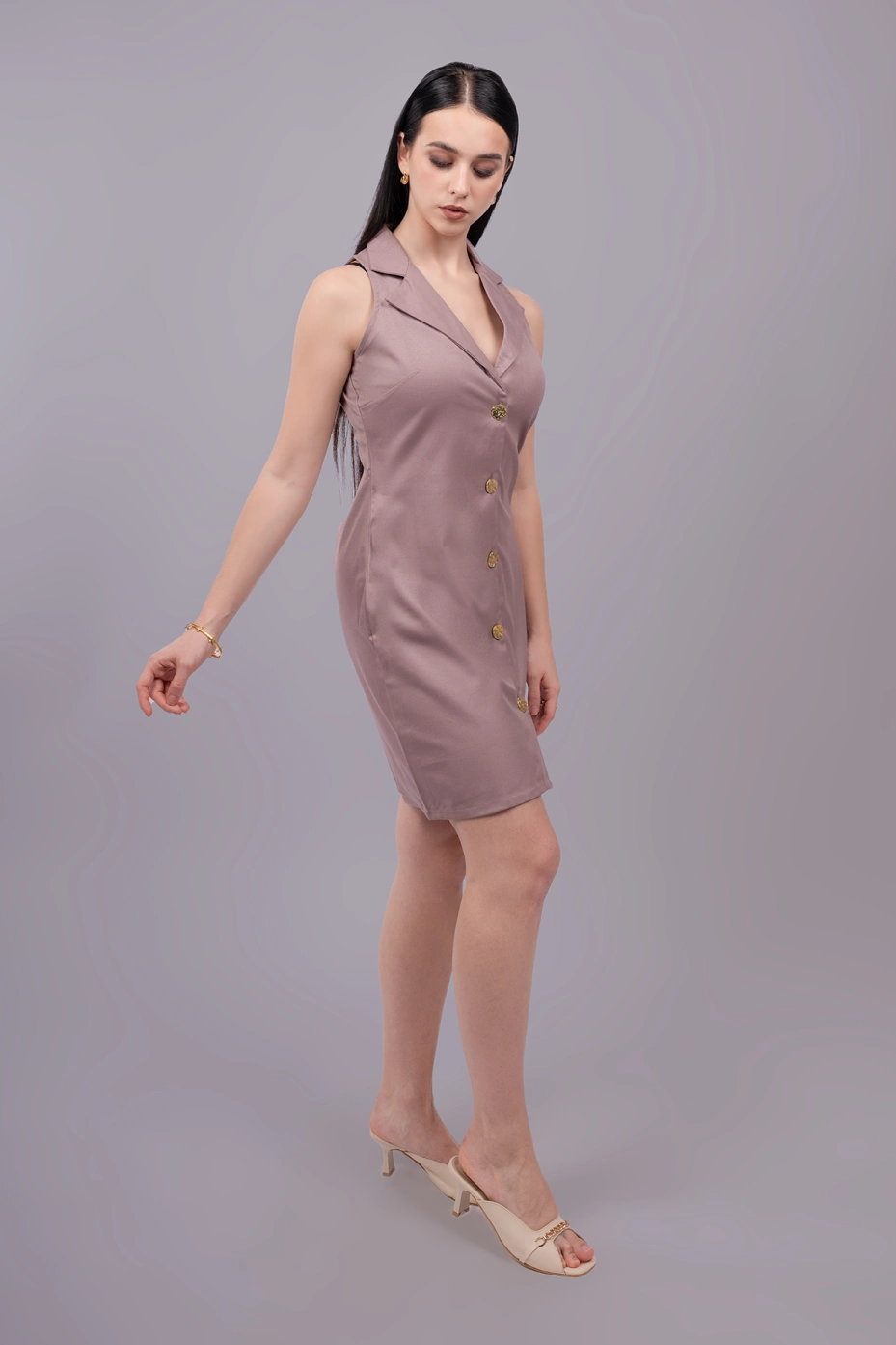 Black Formal Sleeveless Sheath Dress