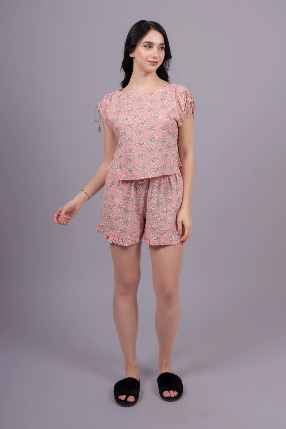 Green Viscose 3-Piece Coord Set With Crop Top, Pants, And Shrug