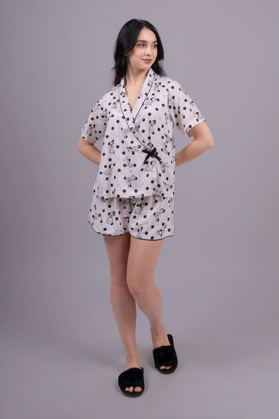 White Printed Cotton Pyjama Set