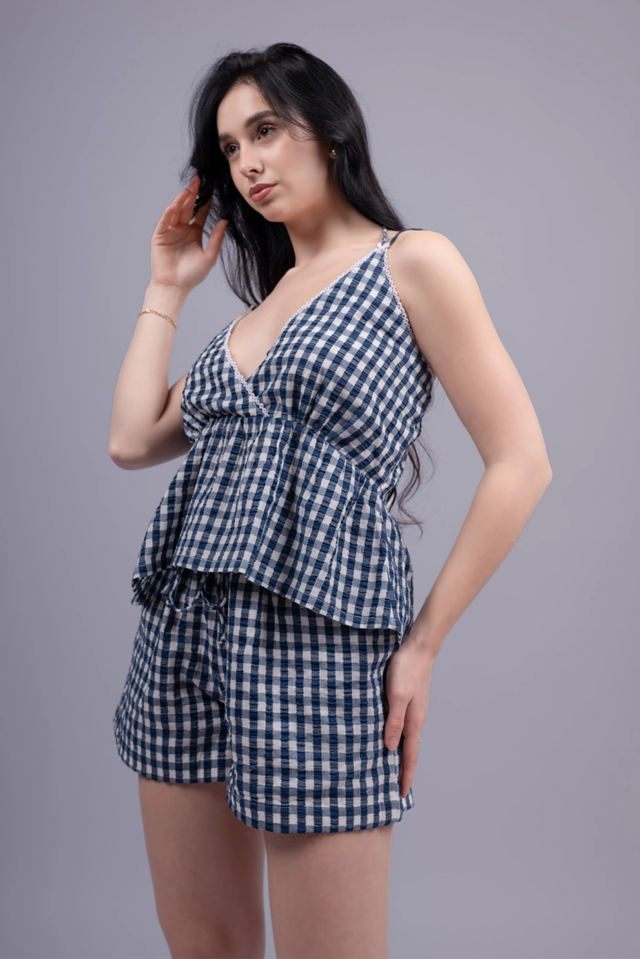 Pink Printed Viscose Sleepwear Set