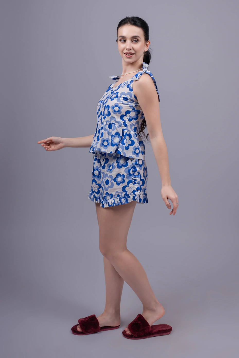 Mauve Solid Viscose Pyjama Set
