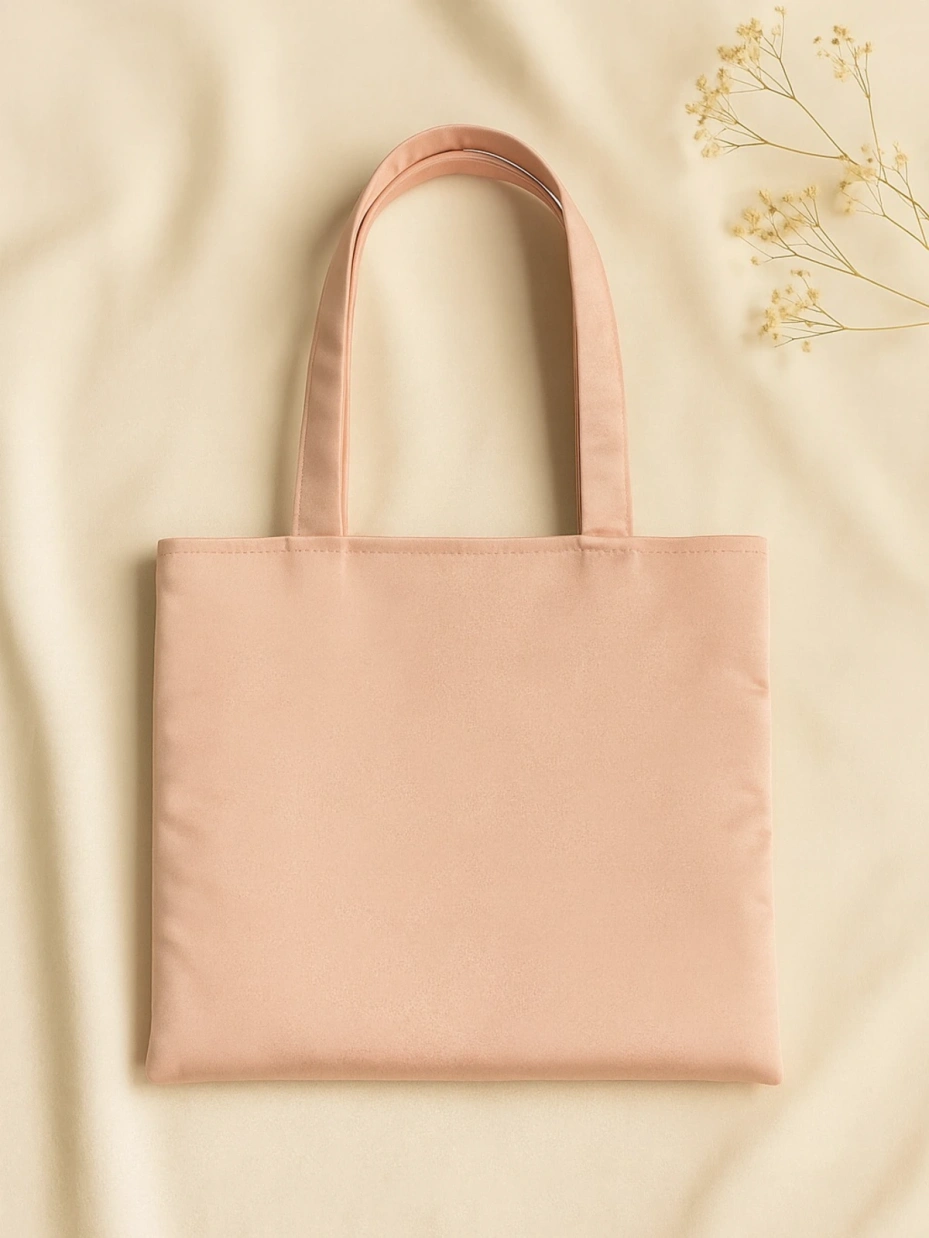 Pink Tote Bag with Pearl and Bow Details 2