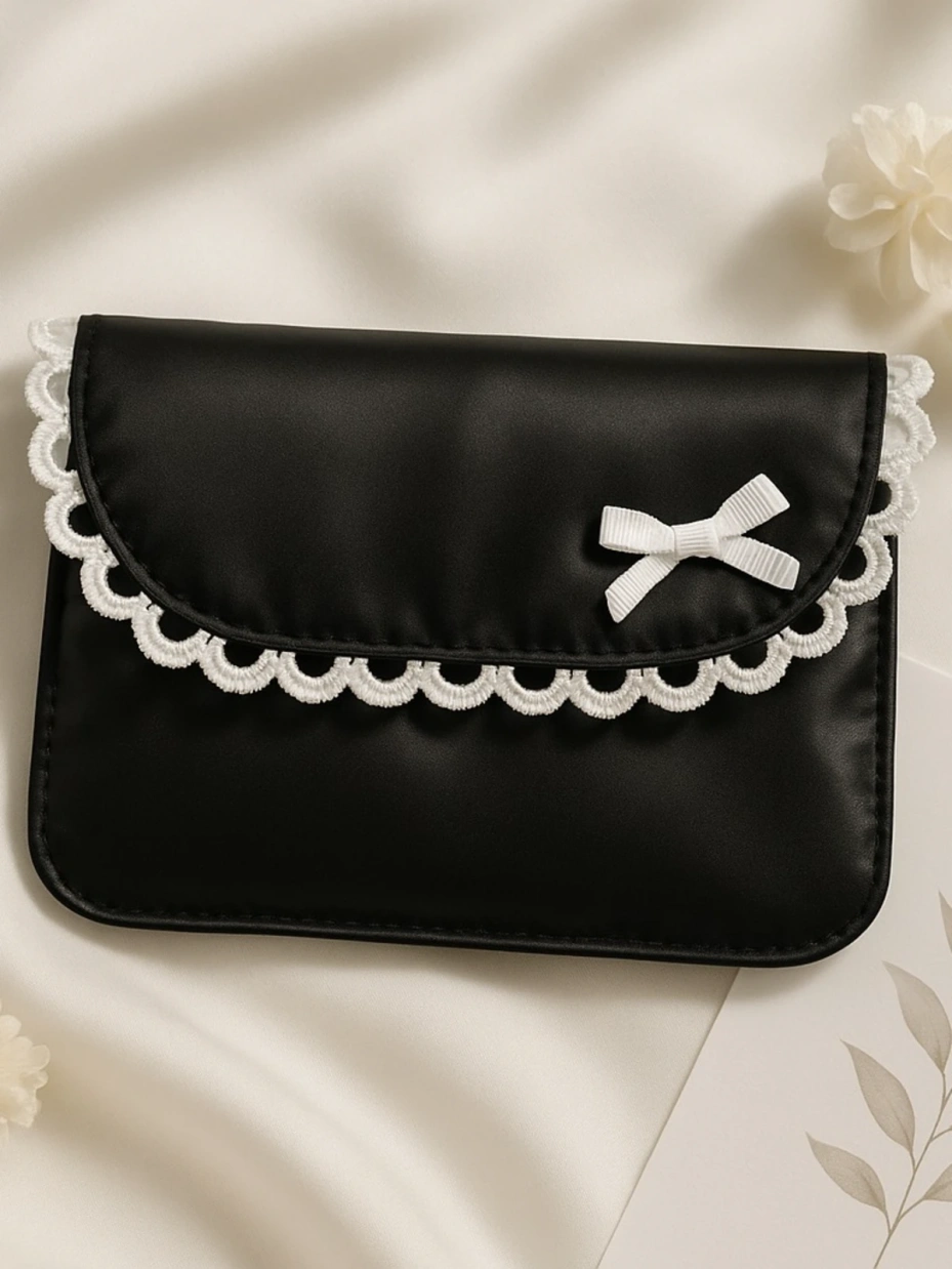 Black cotton mini sling bag - Zlaata