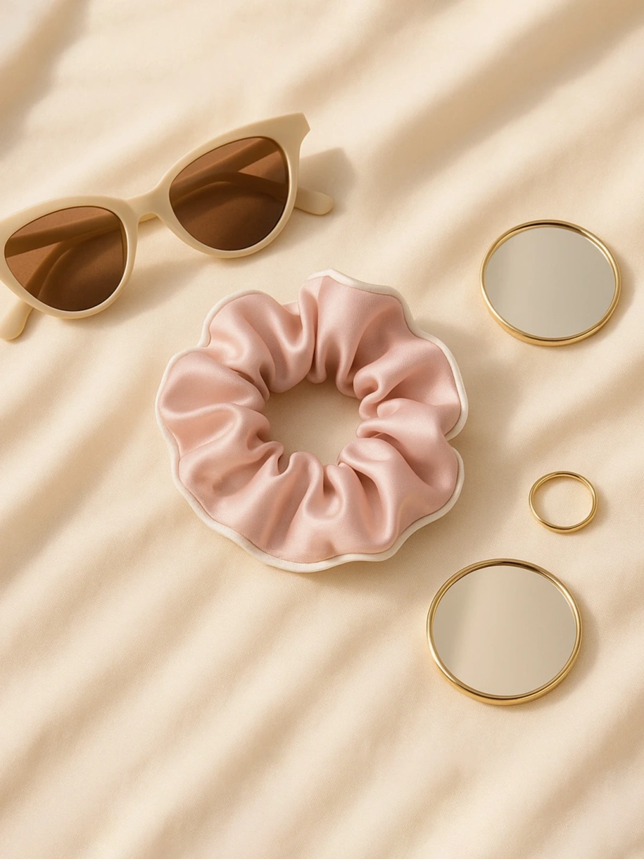 Pink Scrunchie with Piping 1