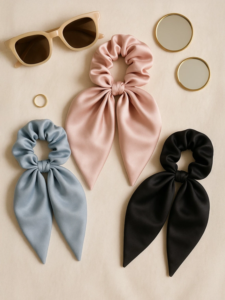 Satin Scarf Scrunchie Pack of 3 1