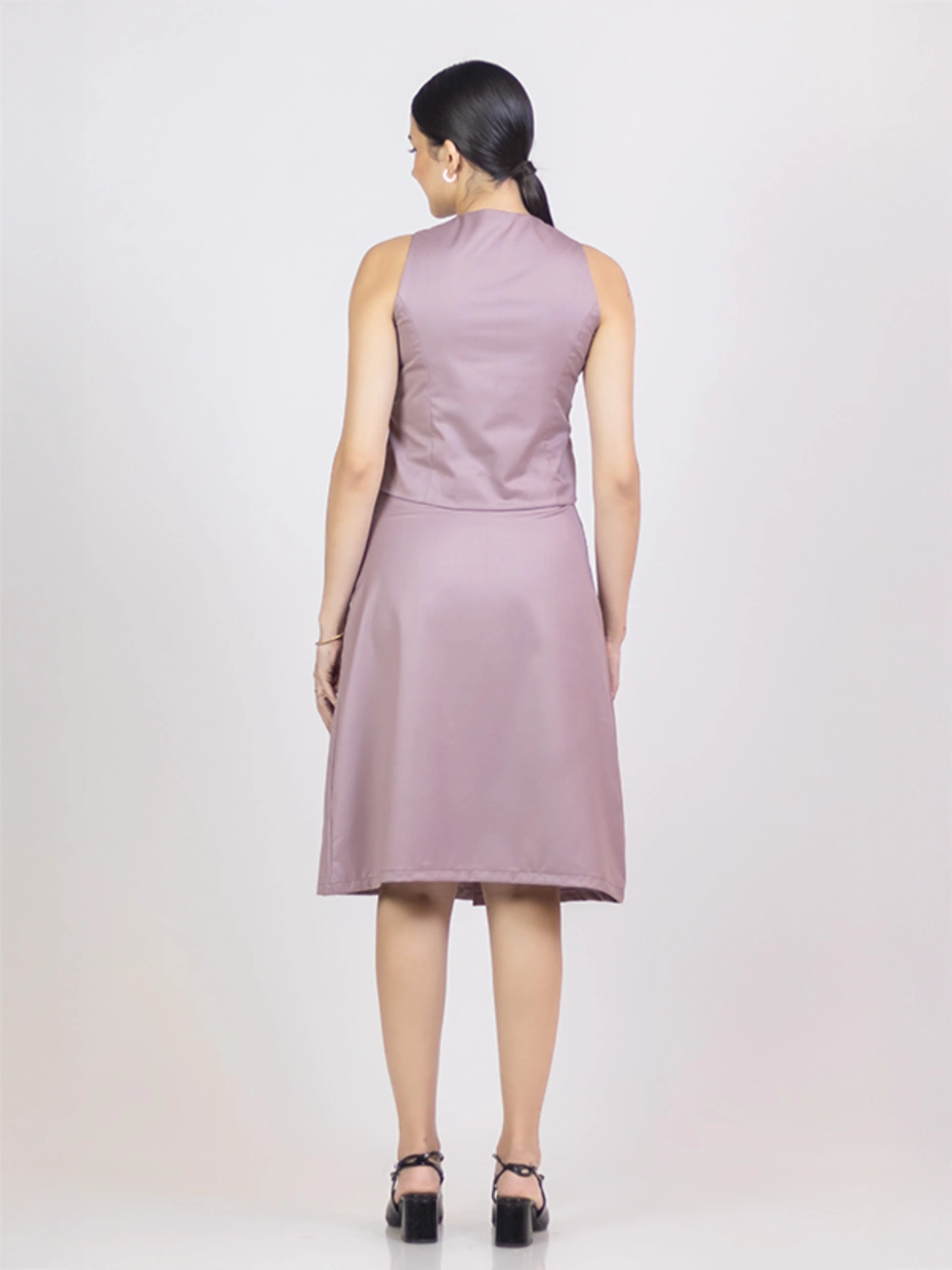 Mauve Formal Pleated Skirt 3