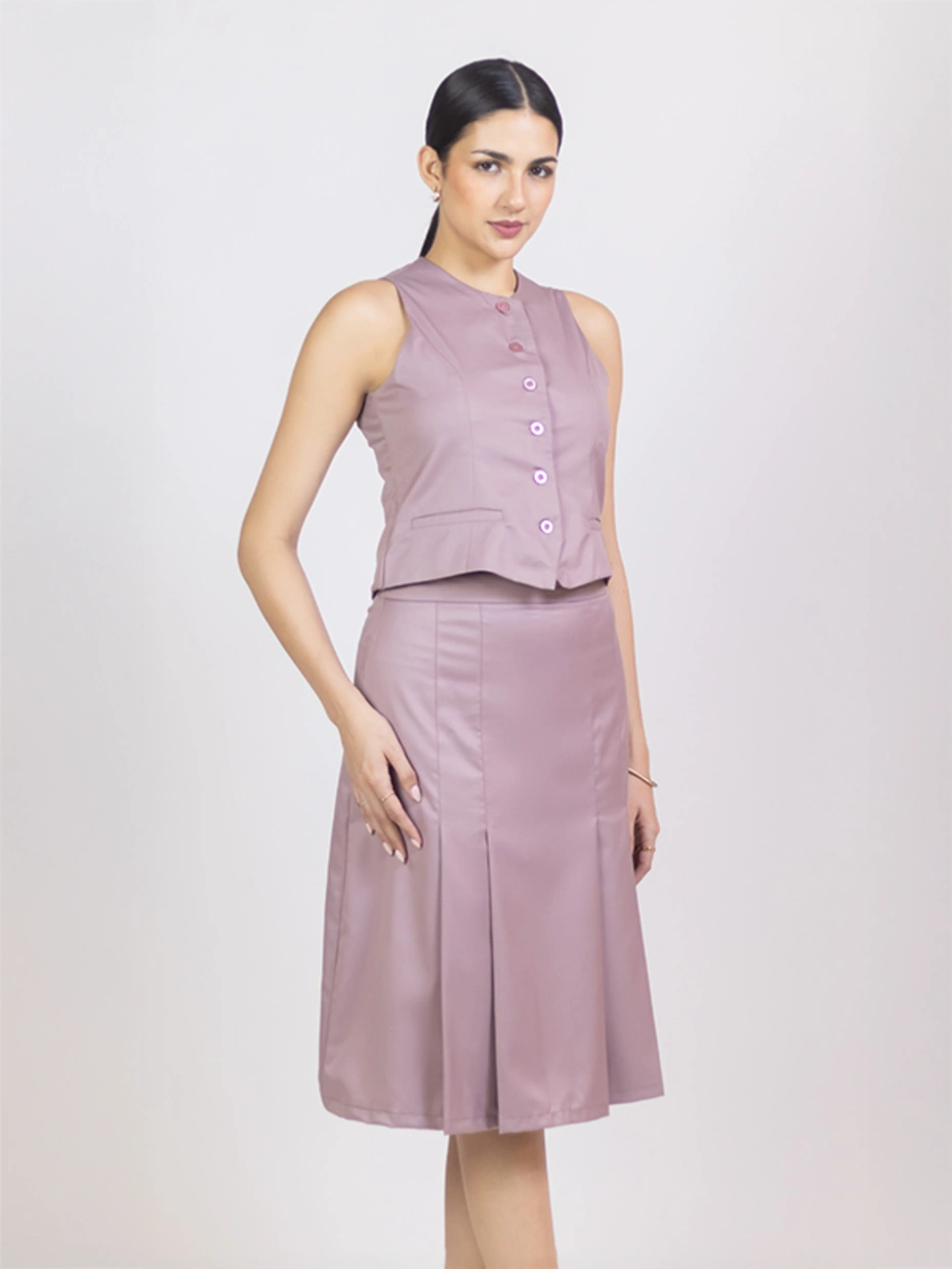 Mauve Formal Pleated Skirt 4