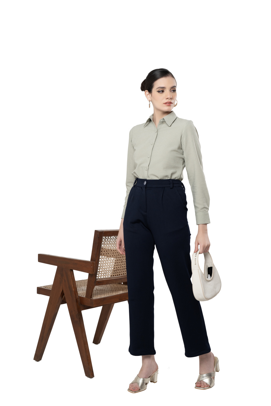Maroon Cotton Silk Straight Pants For Women 
