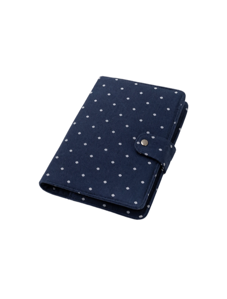 Navy Blue Diamond Print Diary Cover with Multi-Utility Pockets