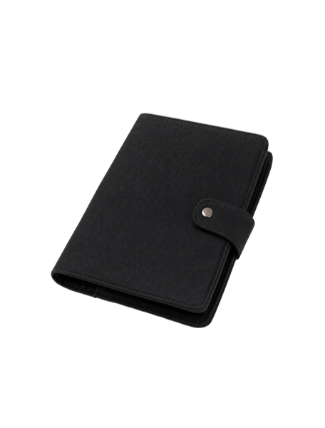Black Diary Cover with Multi-Utility Pockets