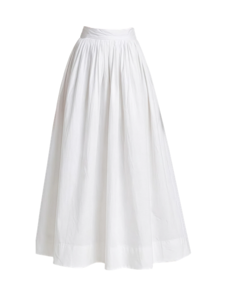 White Flared Formal Maxi Skirt