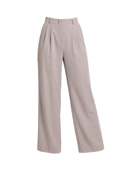 Light Grey Straight-Fit Formal Pants