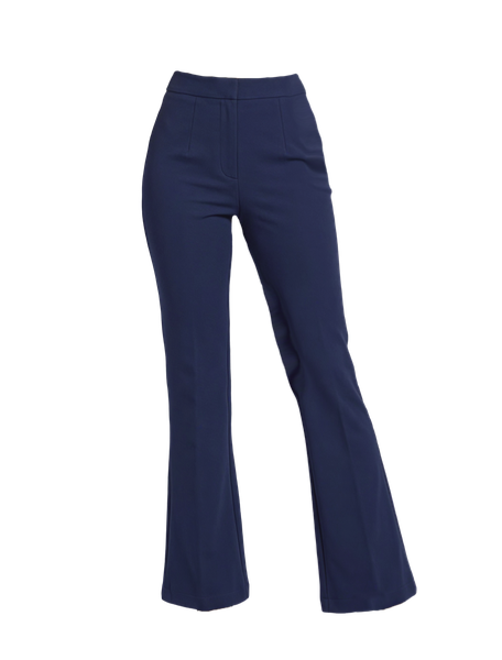 Navy Blue High-Rise Bell Bottom Formal Pants