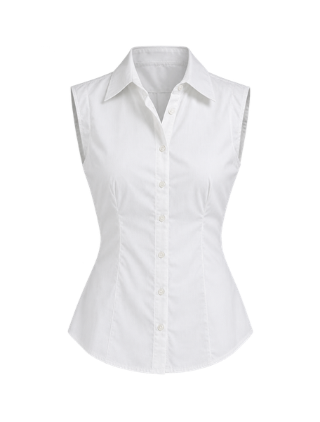 White Formal Cap Sleeve Shirt For Women