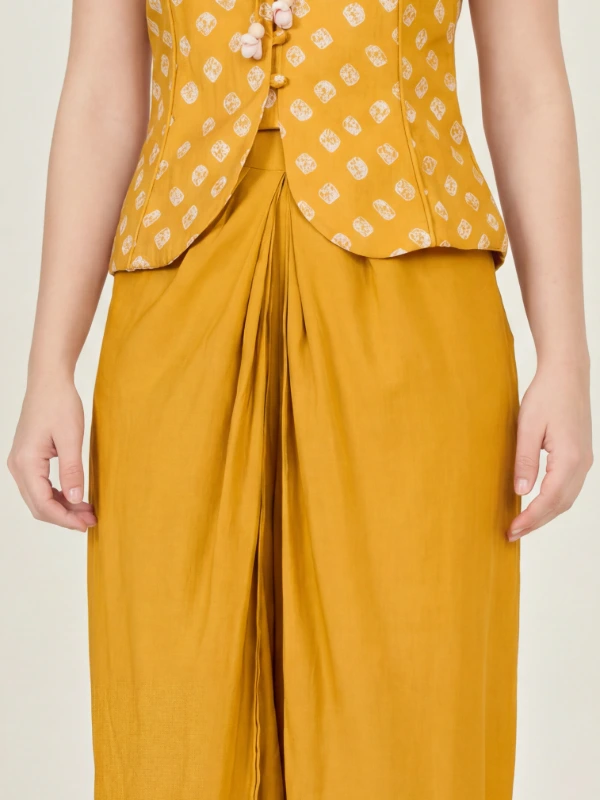 Yellow Solid Dhoti Pants For Women 7