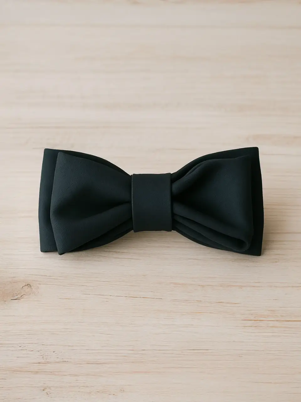 Black Satin Double Bow Hair Clip