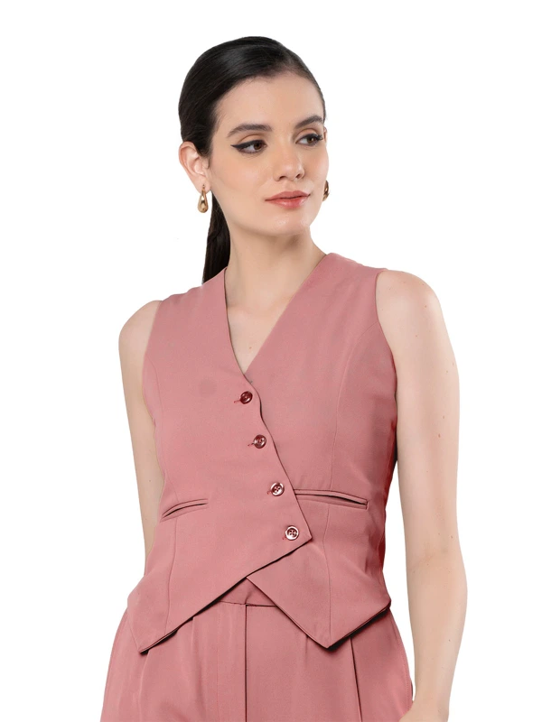 Peach Asymmetric Waistcoat 2