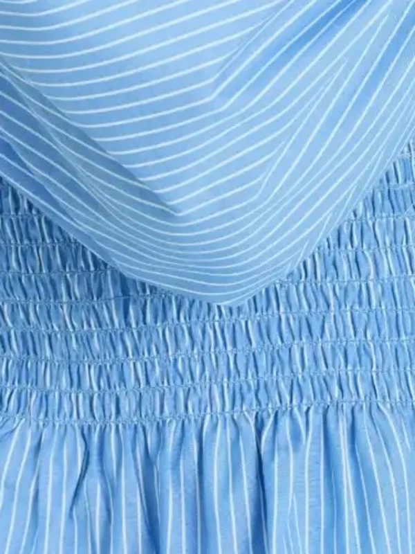 Striped Formal Shirt with Smocked Waist 7