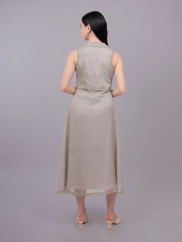 Off-White Printed Formal Fit & Flare Dress 3