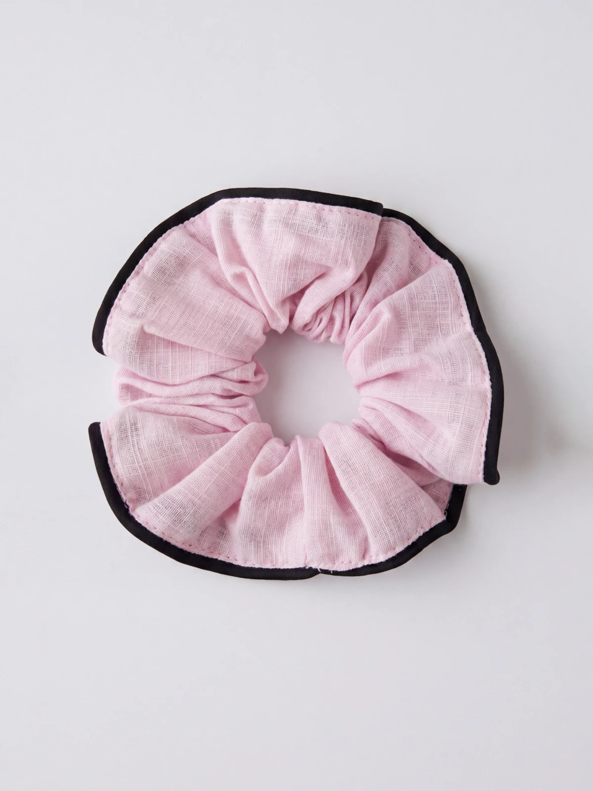 Light Pink Scrunchie With Black Border thumbnail 4