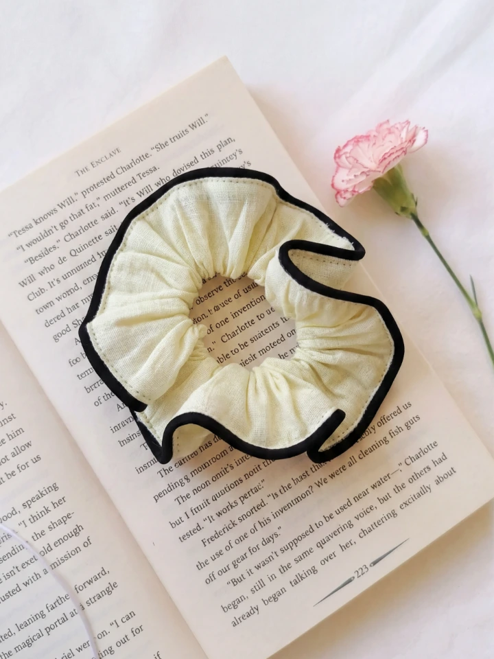 Yellow Scrunchie With Black Border