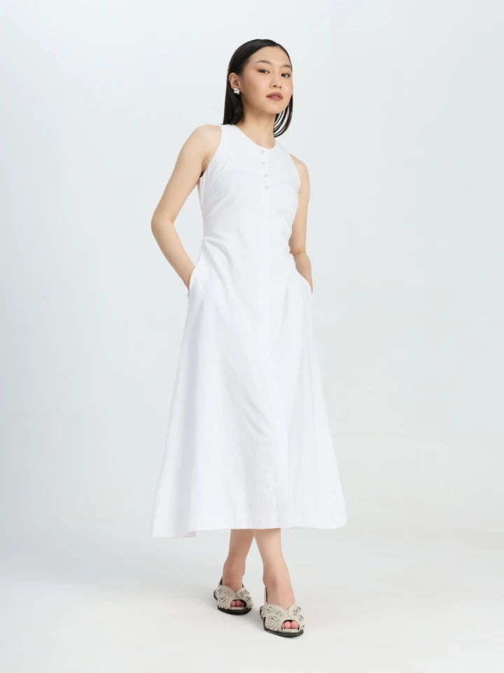 Round Neck A-Line Dress For Women