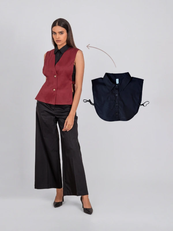 Black Fake Shirt Collar 2