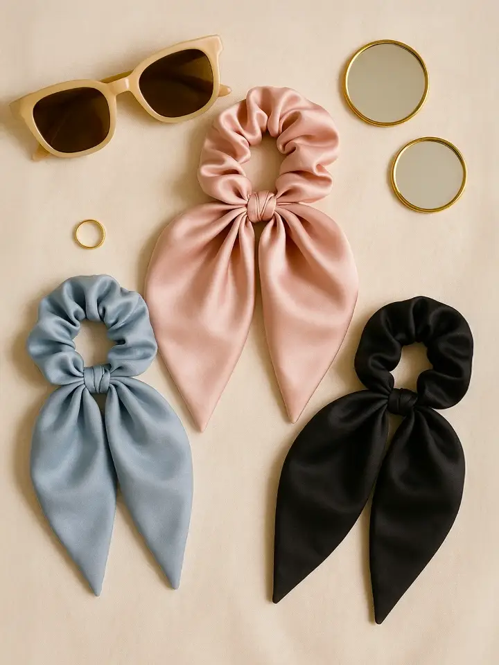 Satin Scarf Scrunchie Pack of 3