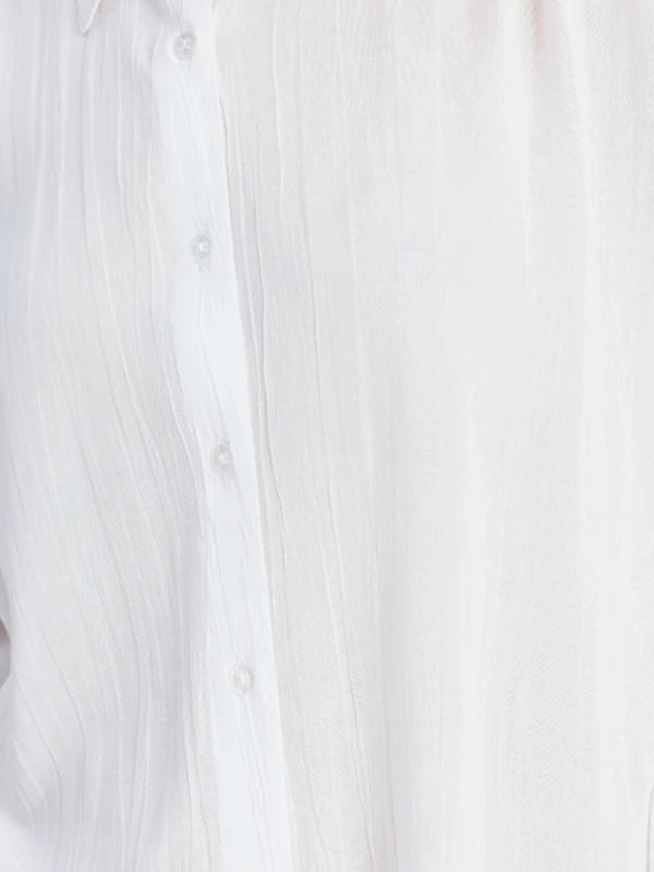 White Oversized Formal Shirt For Women 7