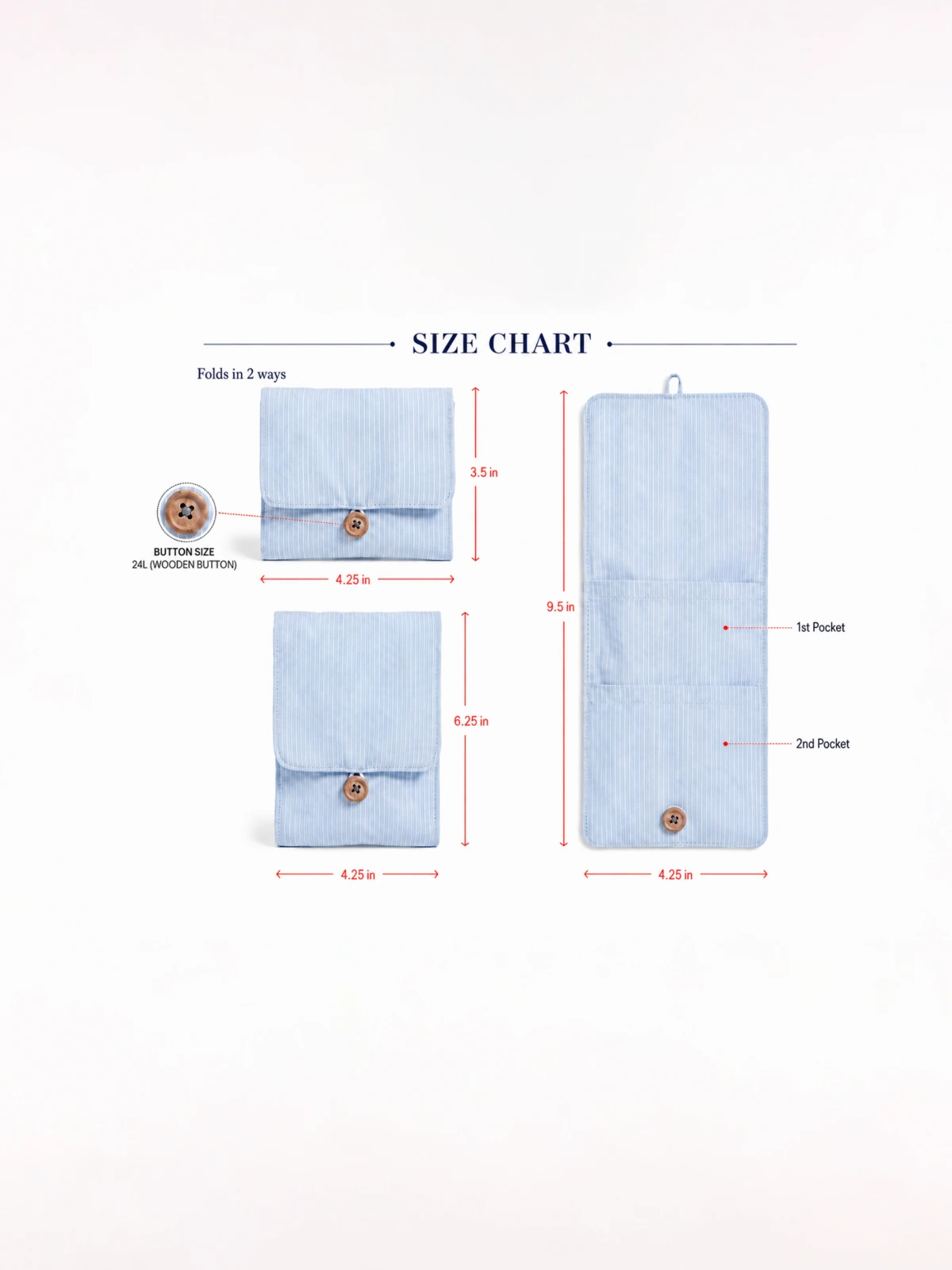 Light Blue Striped Sanitary Pad Pouch thumbnail 14