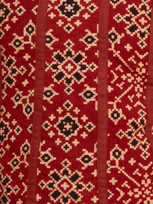 Maroon Printed Corset Top & A-Line Skirt Lehenga Set 8